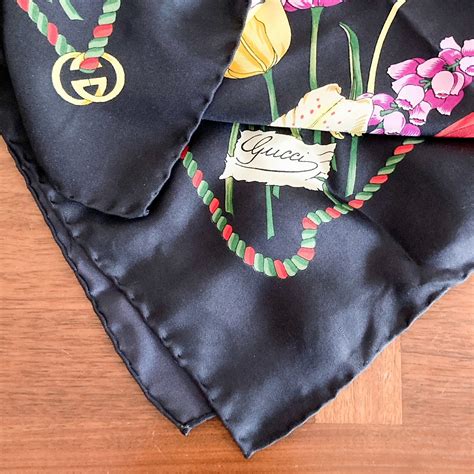 gucci vintage scarf cotton|authentic gucci silk scarf.